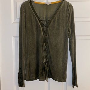 Olive green shirt with details